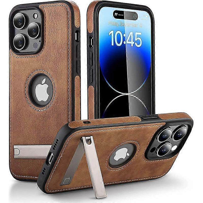 PU Leather Case for iPhone with Mobile Stand Compatible with Models 11 12 13 14 15 16 Pro Max Mini Built-in Stand Lightweight and Dirt-resistant