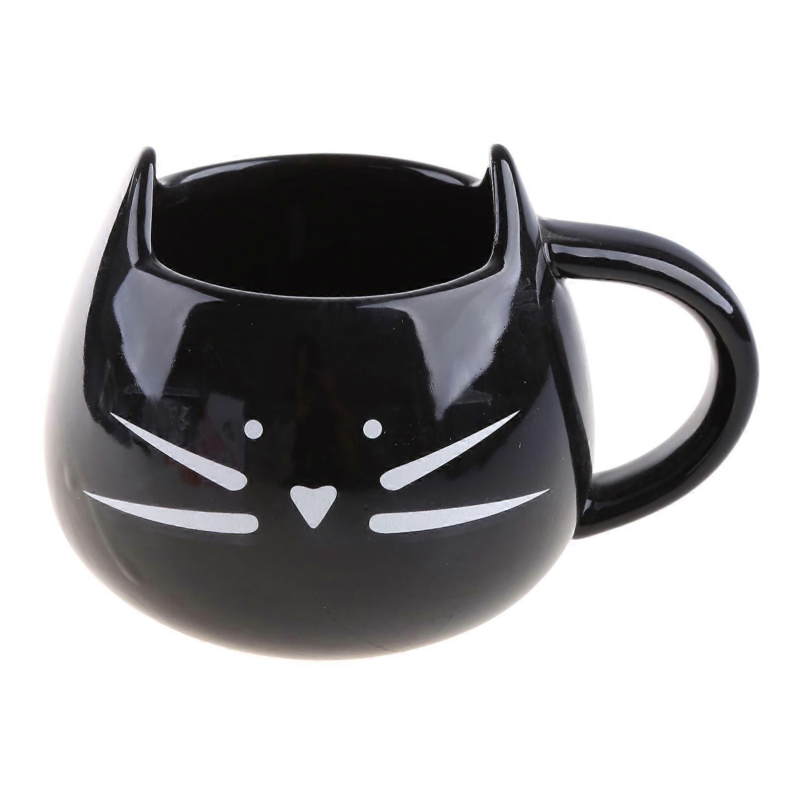 420 مل جميل أبيض / أسود لقهوة القطط حليب خفيف عشاق السيراميك القدح الأزواج الأبيض