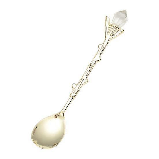 Crystal Spoon Vintage Safe Zinc Alloy Coffee Tea Mini Ice Cream Dessert Crystal Spoon Home