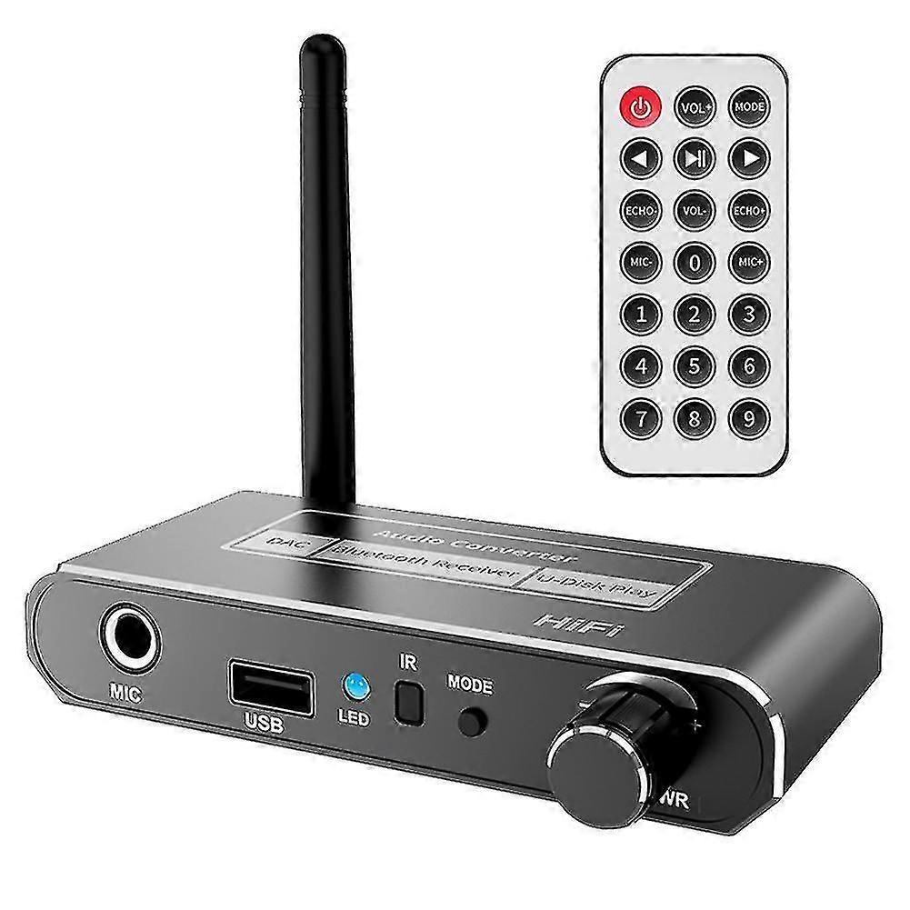 Wireless Hifi Dac Converter Tooth 5.2 Receiver O Coaxial To R/l 3.5mm Aux Adapter With U Di