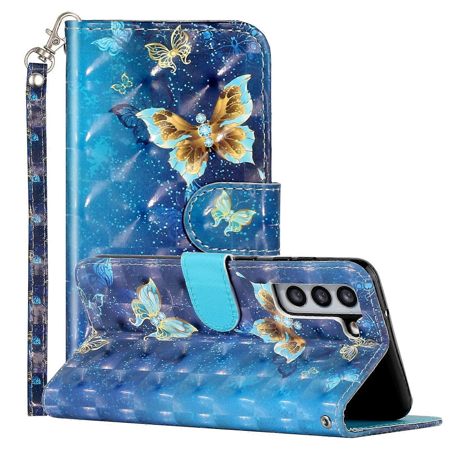 For Samsung Galaxy S22+ 5G 3D Pattern Horizontal Flip PU Leather Phone Case