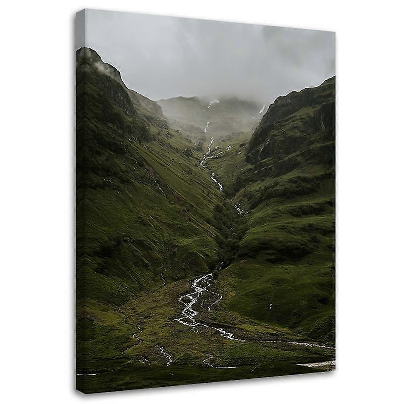 Pânză, Râu de munte în ceață - 40x60