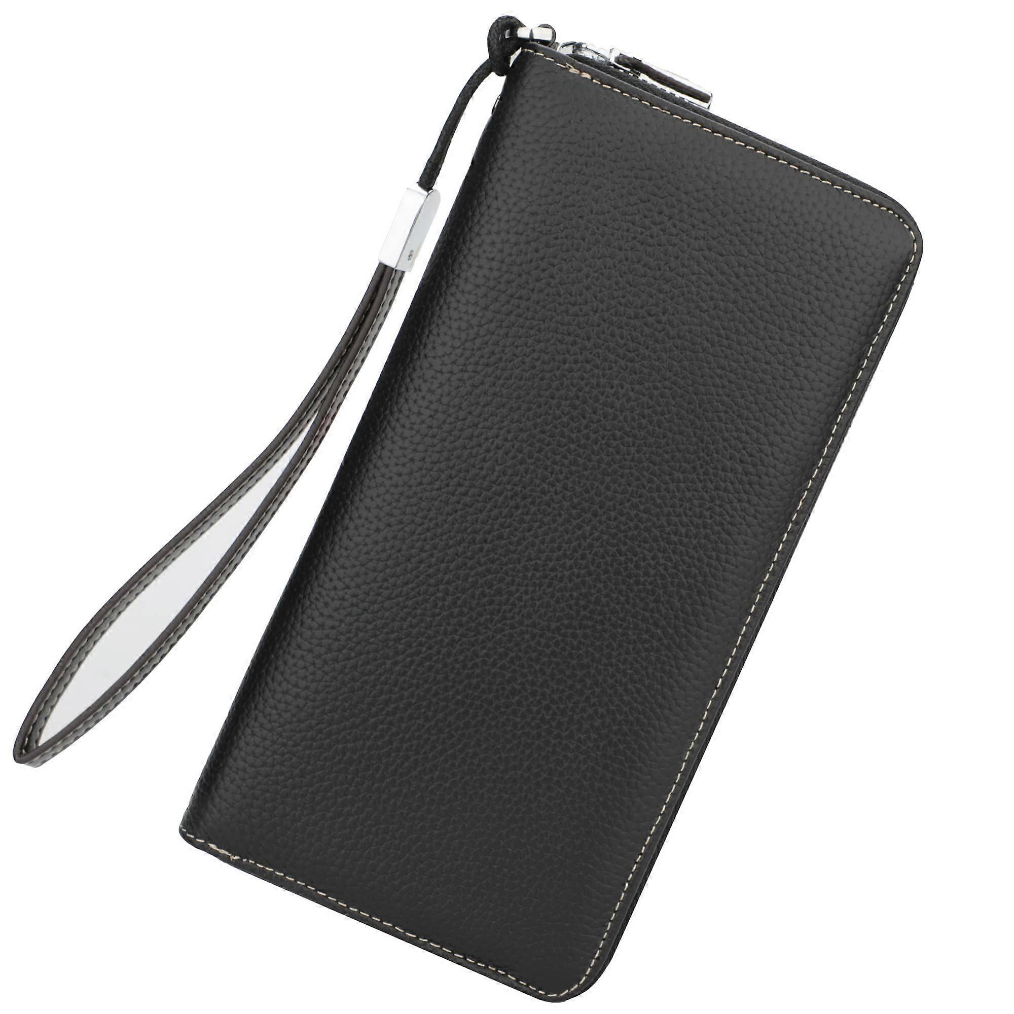 Women's RFID Blocking Leather Large Capacity Zip