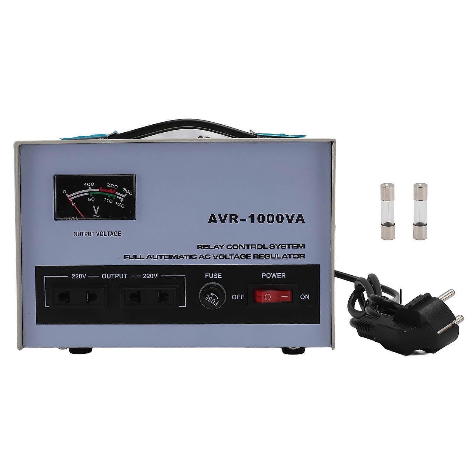 AC Regulator 1000W 1 Input Output 3 Universal Sockets Automatic Voltage Stabilizer with 2 Fuse