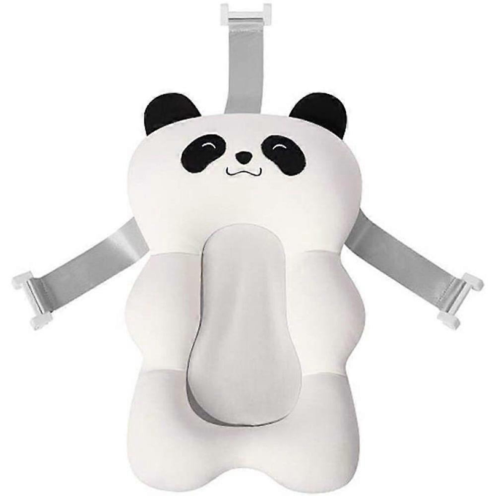 Adorable Panda Baby Bathing Floating Mat, Uterine Bionic Design Soft Sponge Insert for Secure & Comfortable Baby Bathtub Bath Cushion, Non-Slip White