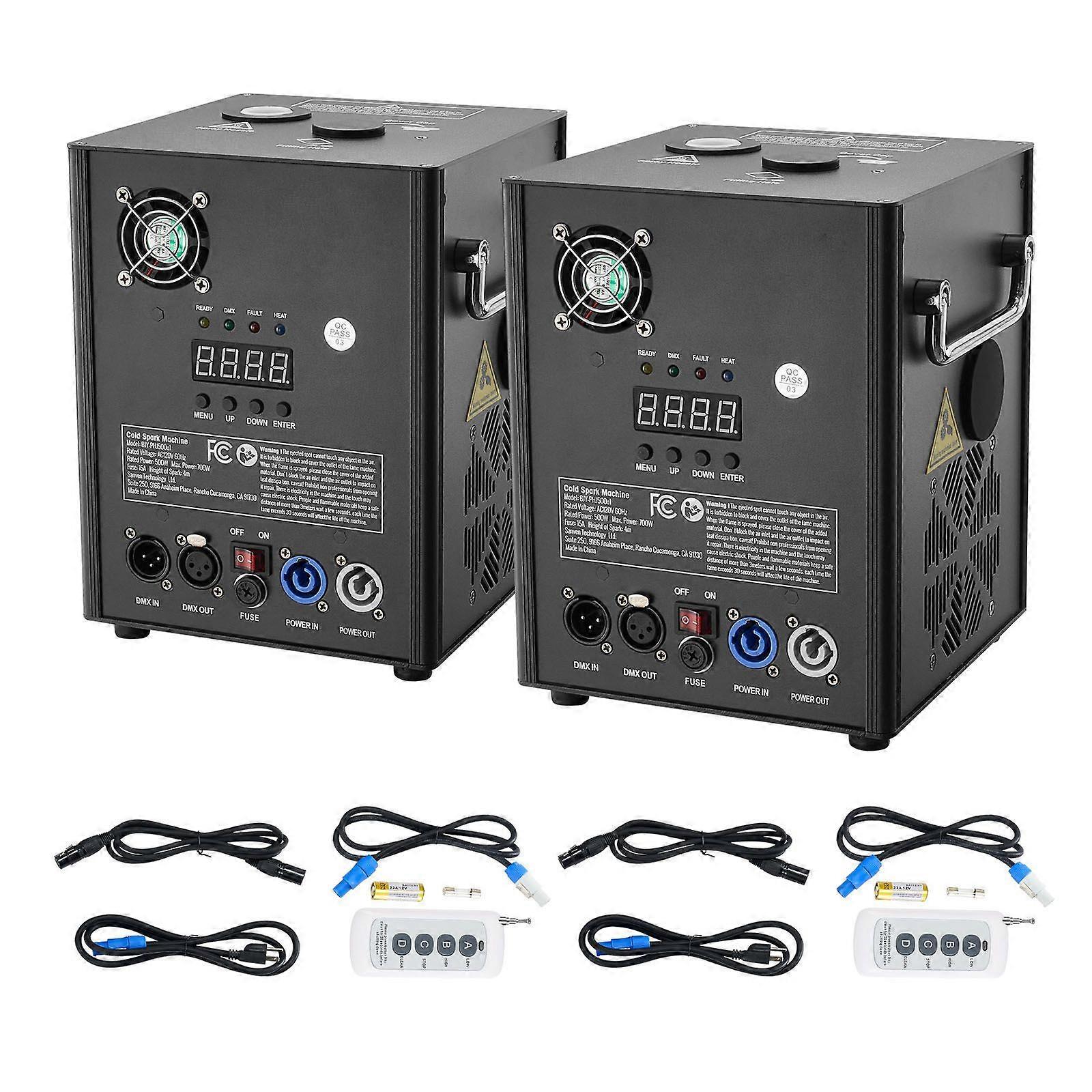 Cold Spark Fyrverkeri Machine x2 500W 2-4M Stage DJ Wedding Event Party