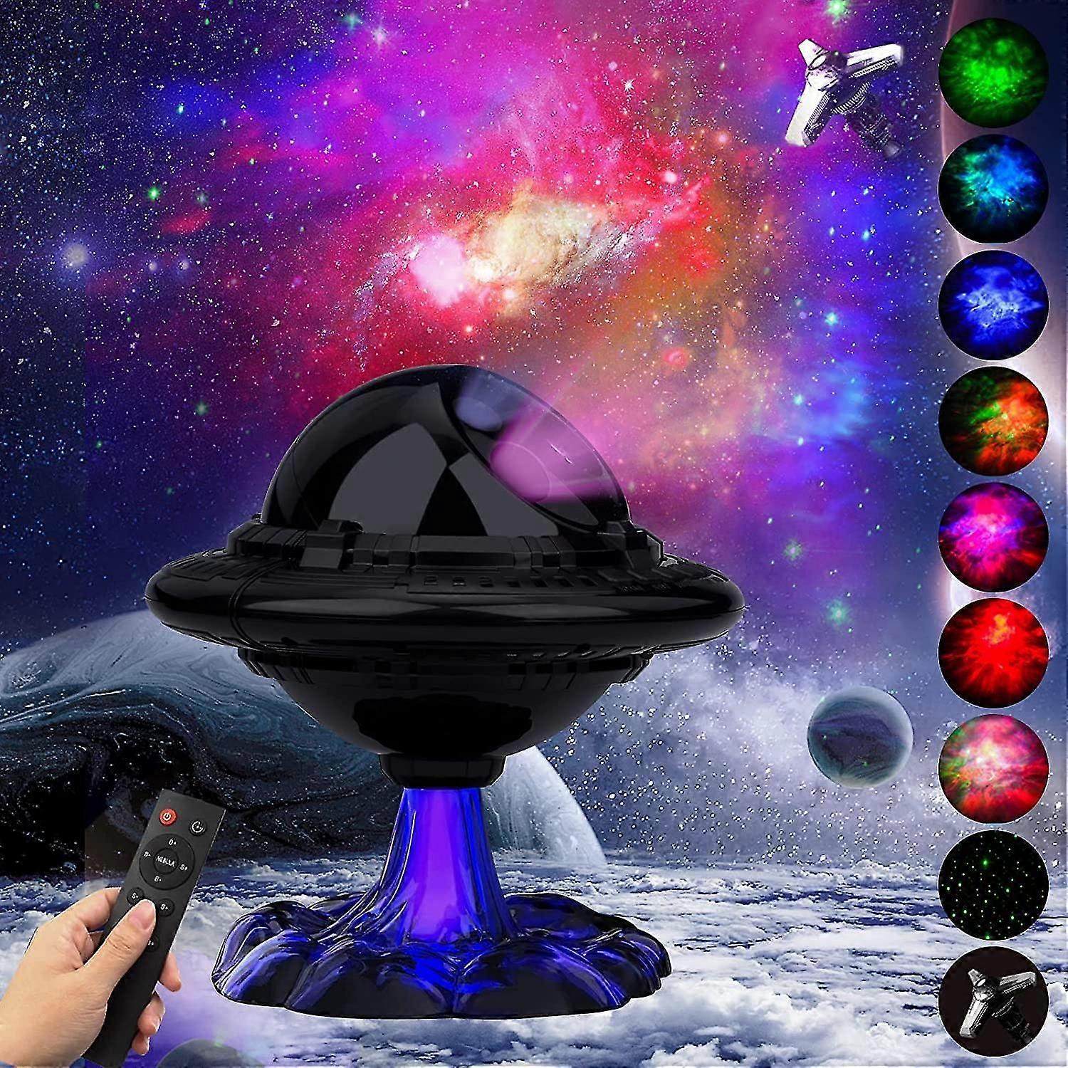 Star Sky Projector, Ufo Spaceship Night Light With Remote Control, 8 Nebula Modes, Bedroom Decoration Light