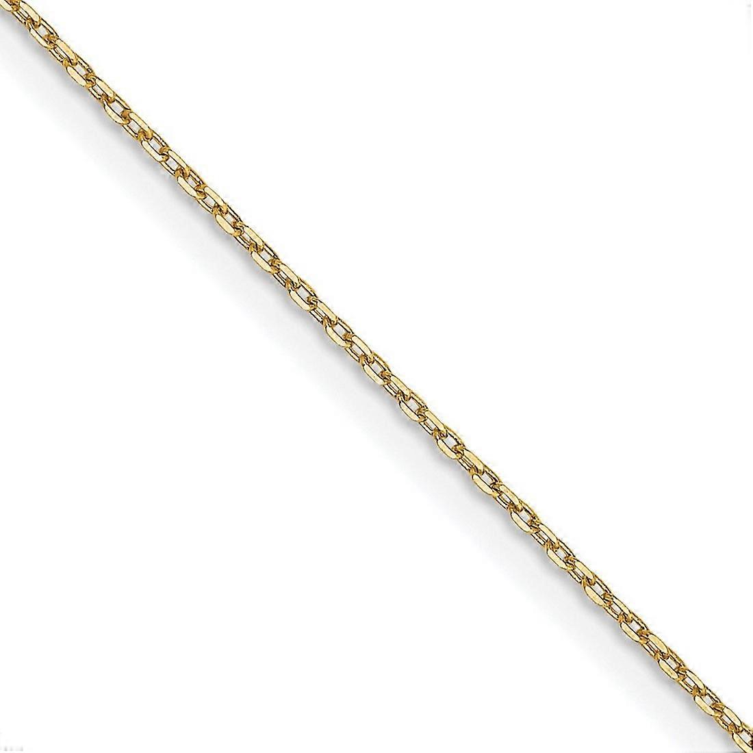 Or jaune massif 14 carats .8mm Sparkle Cut Forzantine Chaîne Collier Chaîne-Collier pour Femmes et Hommes - Longueur : 16 à
