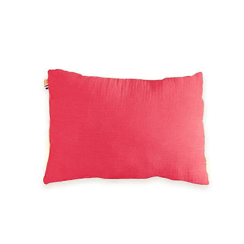 Rectangle cushion in strawberry organic cotton