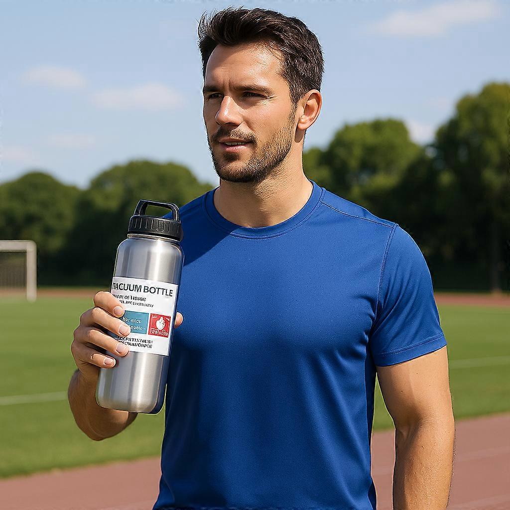 1000ML Double Wall Thermos Bottle Vacuum Insulated Stainless Flask 24H Hot & Cold Leakproof with Handle