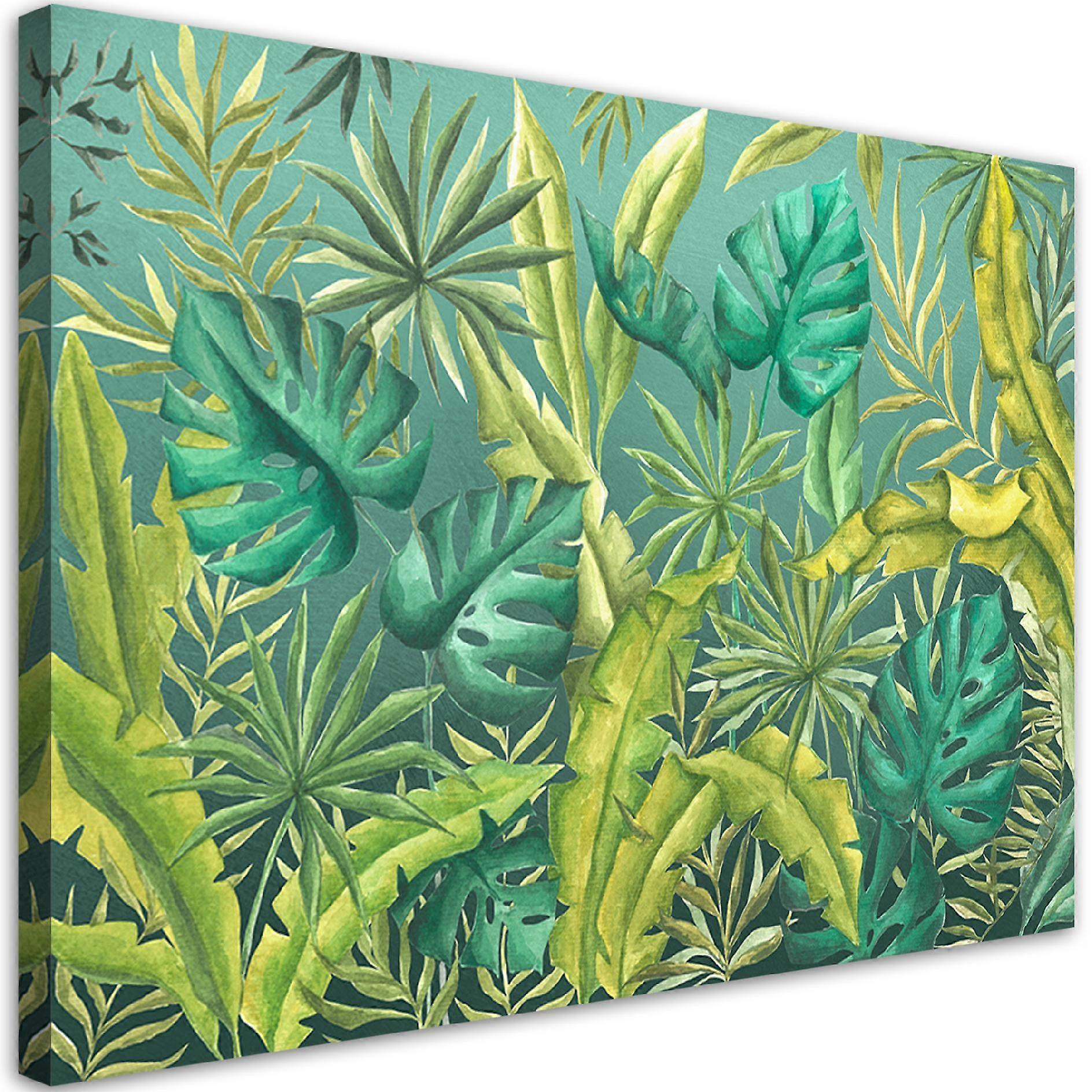 Impression sur toile, feuilles de Monstera - 100x70