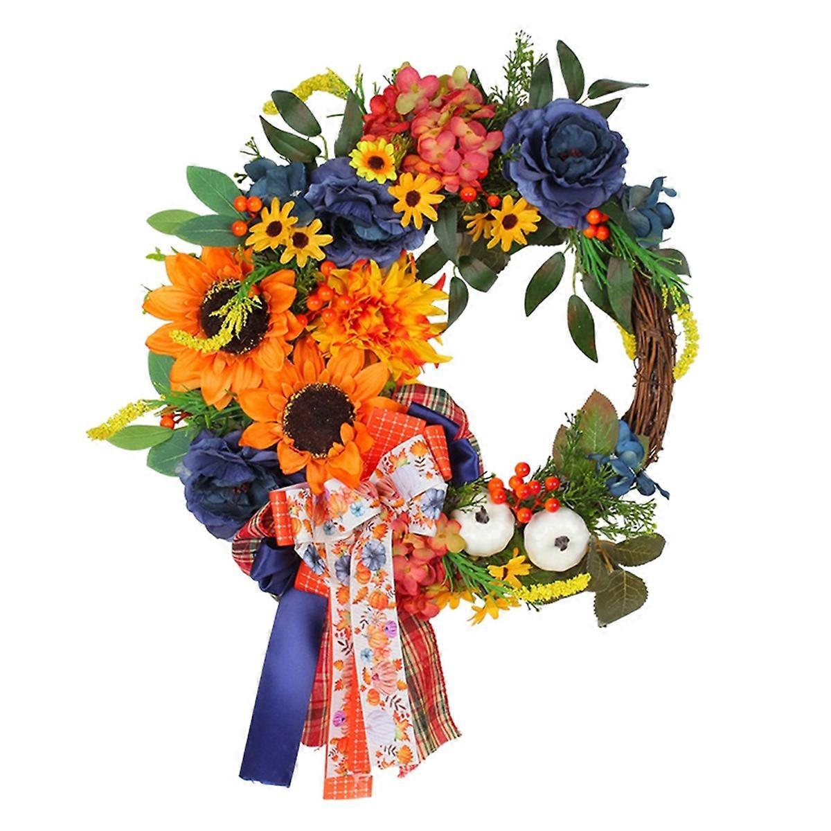 Thanksgiving Day Wreath Artificial Flower Wreath Door Front Garland