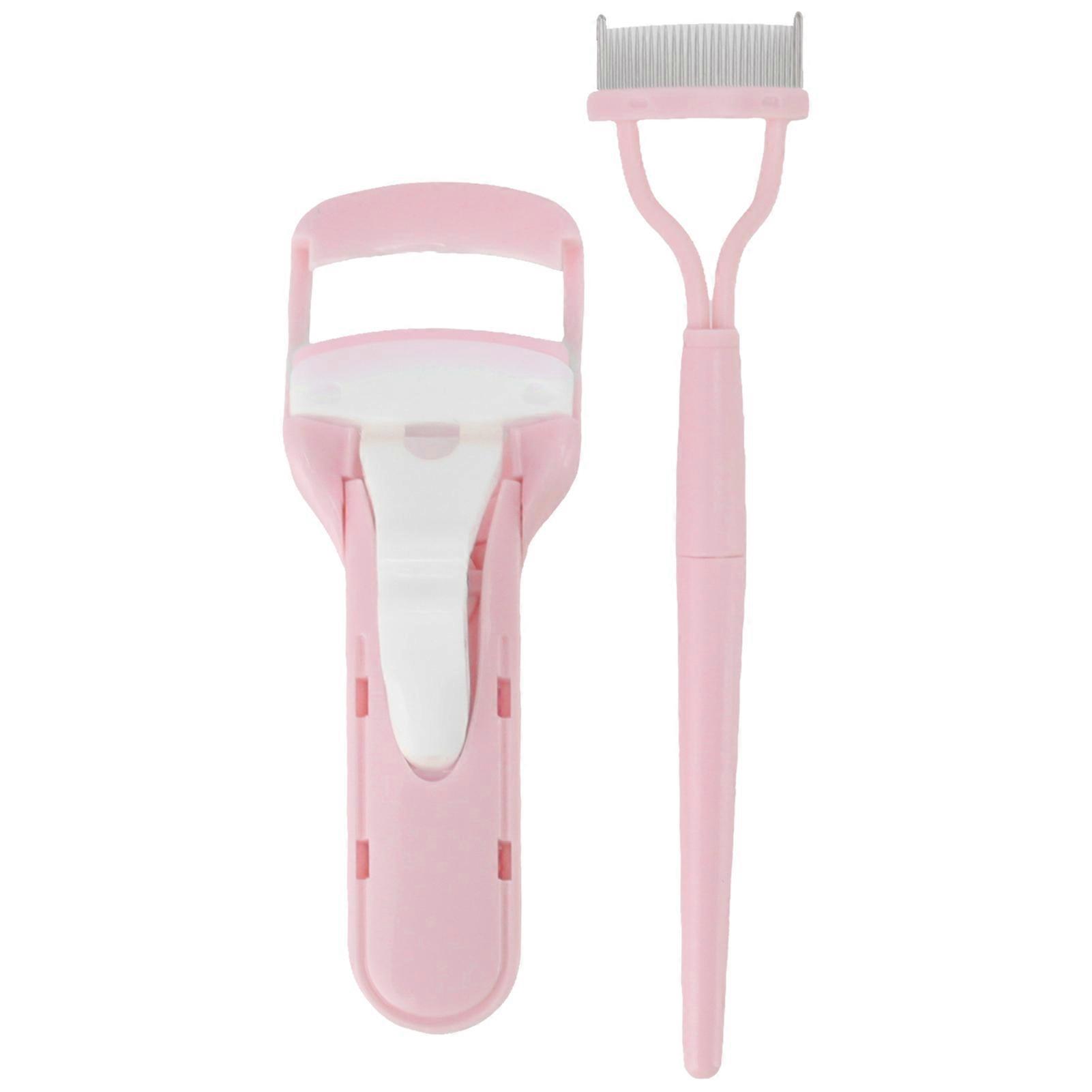 Comb Set Professional Wide Angle Fine Tooth Spacing Eyelash Curler Kit with Refill Pads for Make Up