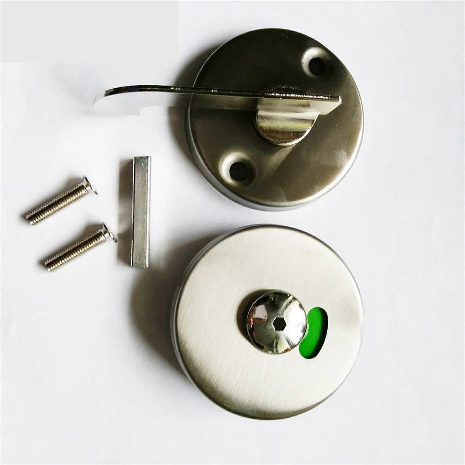 WC Toilet Flat Door Lock Stainless Steel with Label for Bathroom Accessory Public Use DIY 1 Piece