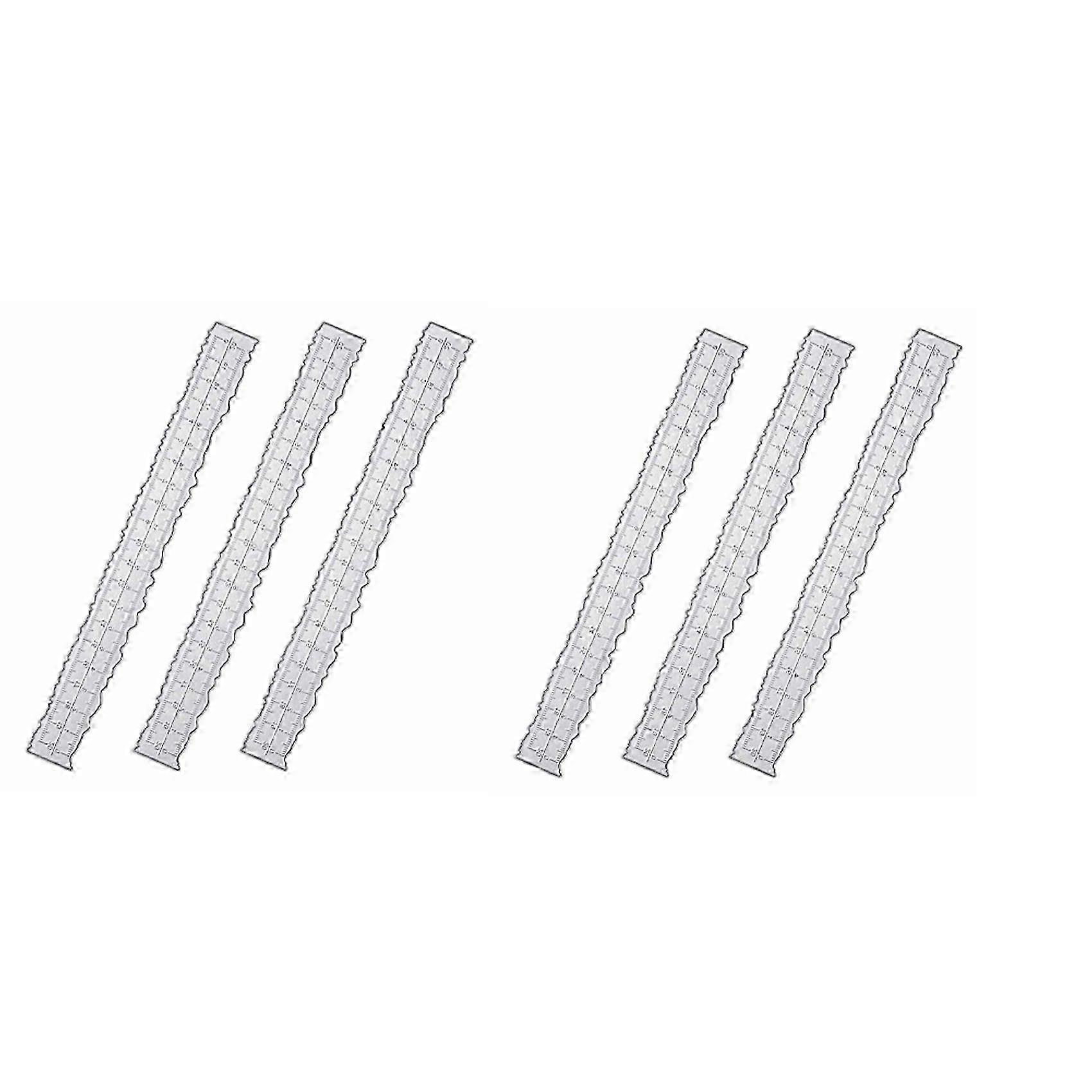 6 Pieces 8.4 Inches Metal Irregular Edges Ruler Edges Ruler for Card Making Scrapbooking School