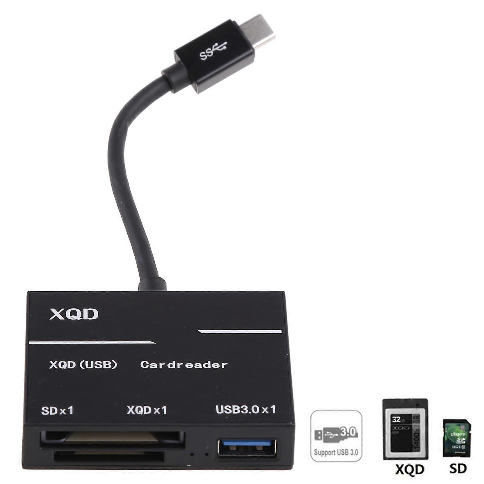 XQD USB Card Reader Adapter for Photographers Camera SD XQD Card Read Wrrte 3.0 Fast Memory Card Reader Connector  Black