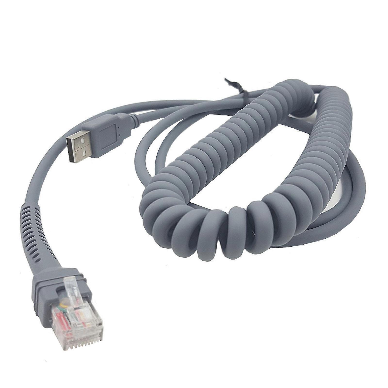 Comodo cavo USB per Symbol LS2208 LS2208AP LS1203 LS4208 LS4278 Scanner di codici a barre, design a spirale da 9 piedi