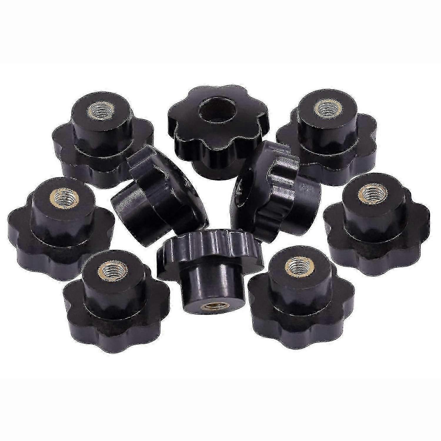 M8 Plastic Screw On Type Knurled Clamping Nuts Knob(10 Pcs)