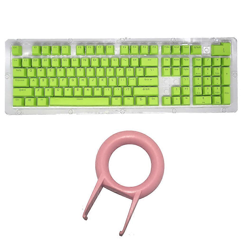 Only Keycap,Solid Color Backlight PBT Keycap 104 Keys Thicken Keycaps for Mechanical Keyboard Installation Green
