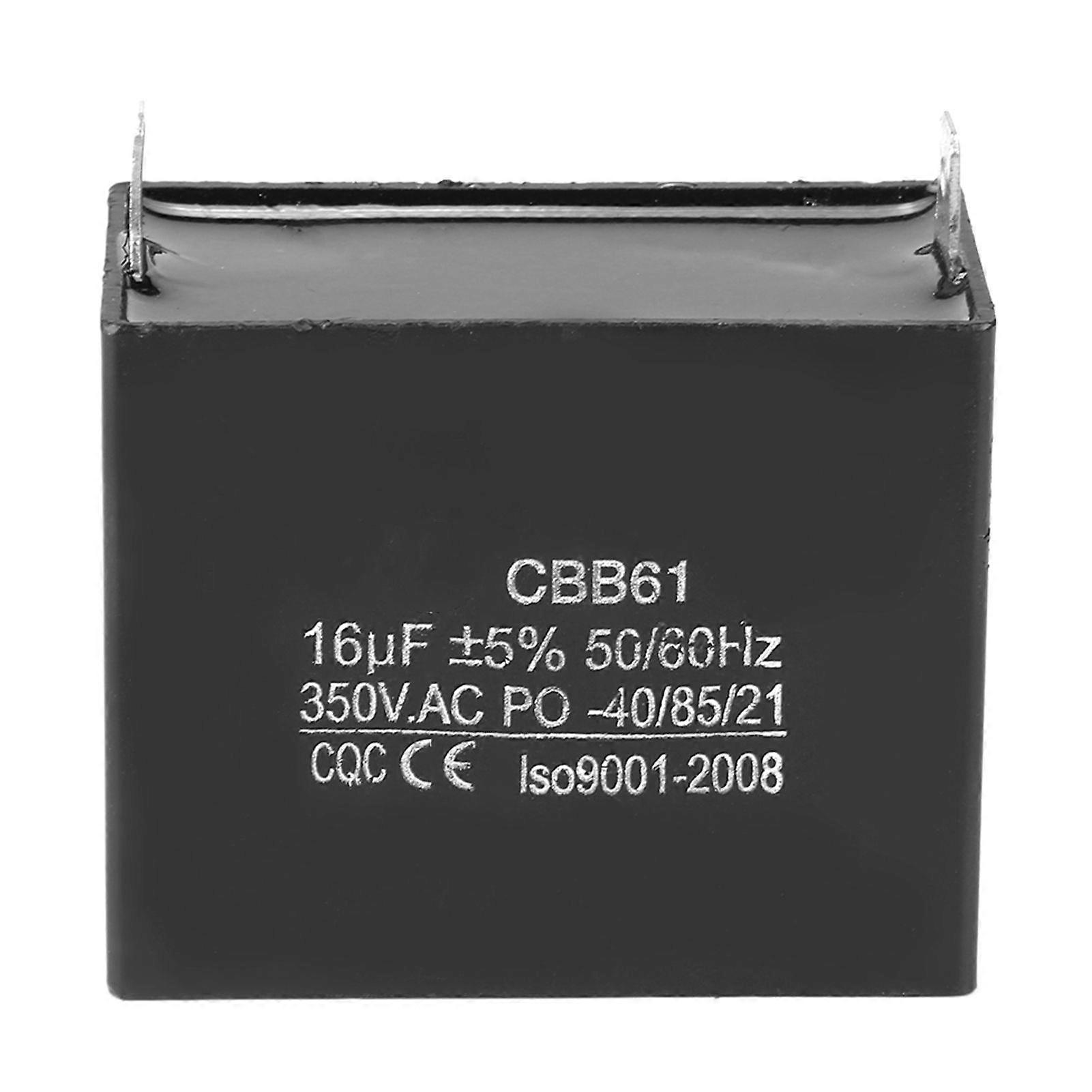 Condensatore di avviamento 16UF CBB61 350V di alta qualità 16F quadrato in plastica (Tipo