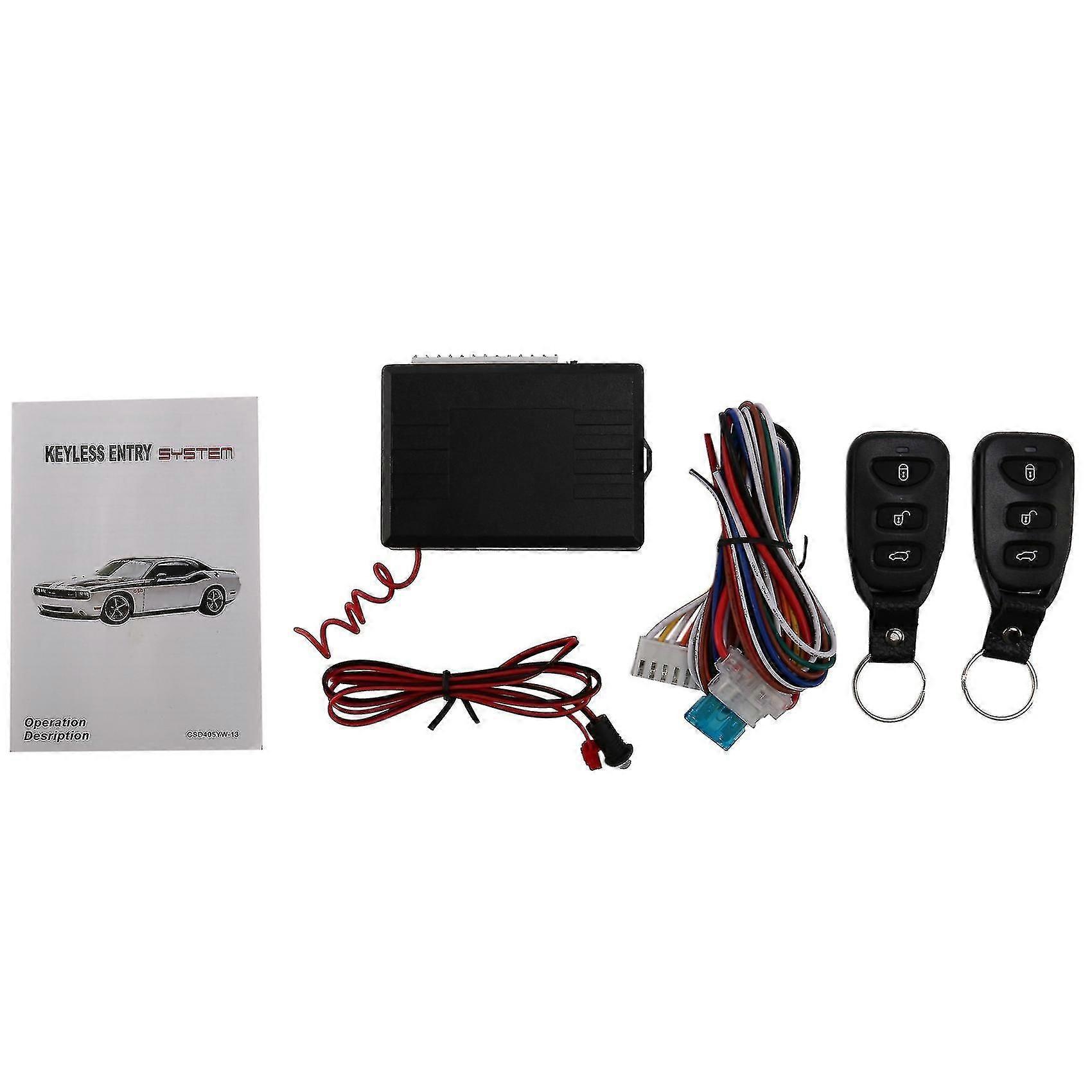 Universal Car Alarm System with Keyless Entry & Remote Central Locking, Auto Security Kit for Vehicles
