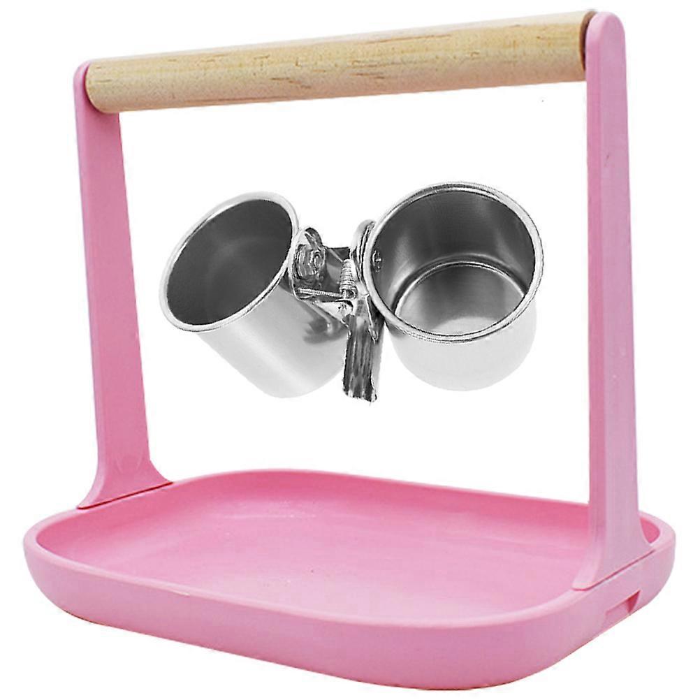 Strong Bird Stand for Parrots, Durable Perch Pole with Practical Feeding Cup