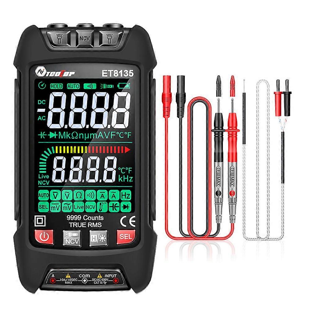 CYDT 9999 Counts Digital Multimeter Color Display Handheld Multimeter Ncv Noncontact Sensing Professional Voltage Current Capacitance Resistance