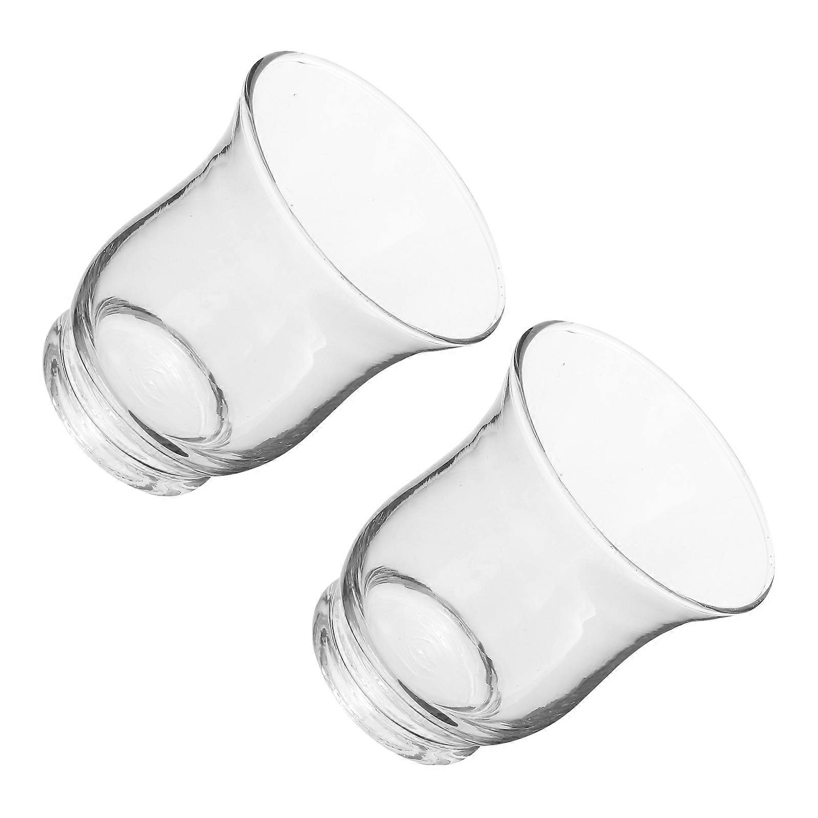 Simple Transparent Glass Candle Cups for Home Use DIY Candles Stand 2 Pieces