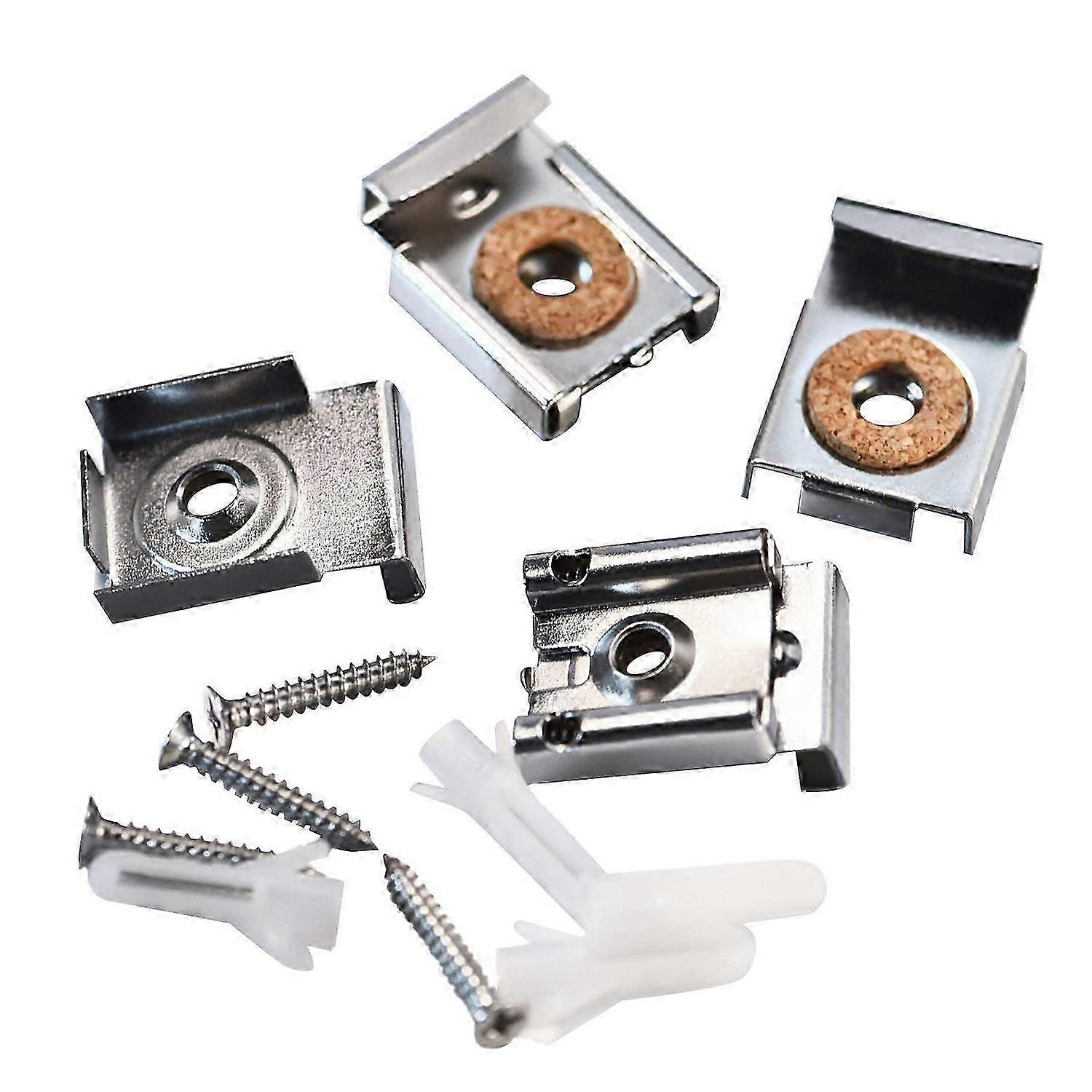 Spring Mirror Hanger Clips Set - Unframed Mount Clips with Plugs & Screws