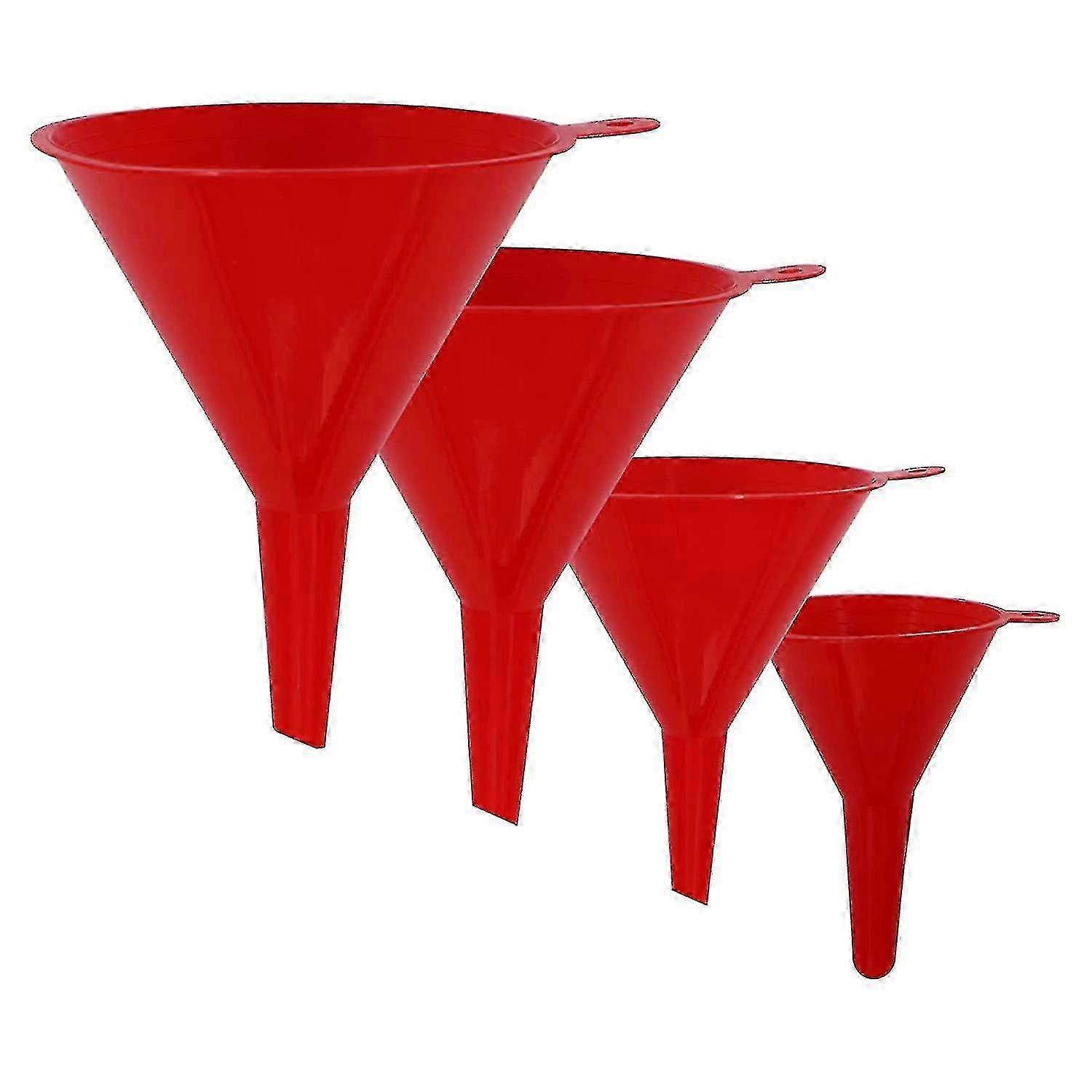 4-Piece Plastic Funnel Set for Kitchen & Automotive - Mini, Small, Medium, Large