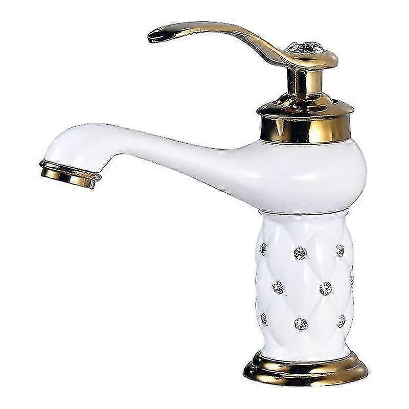 Basin Mixer Tap with Other Accessories Solid Brass Basin Faucet for Bathroom Basin Modern Design Lacquered Chrome Copper Bathroom Faucets (golden)