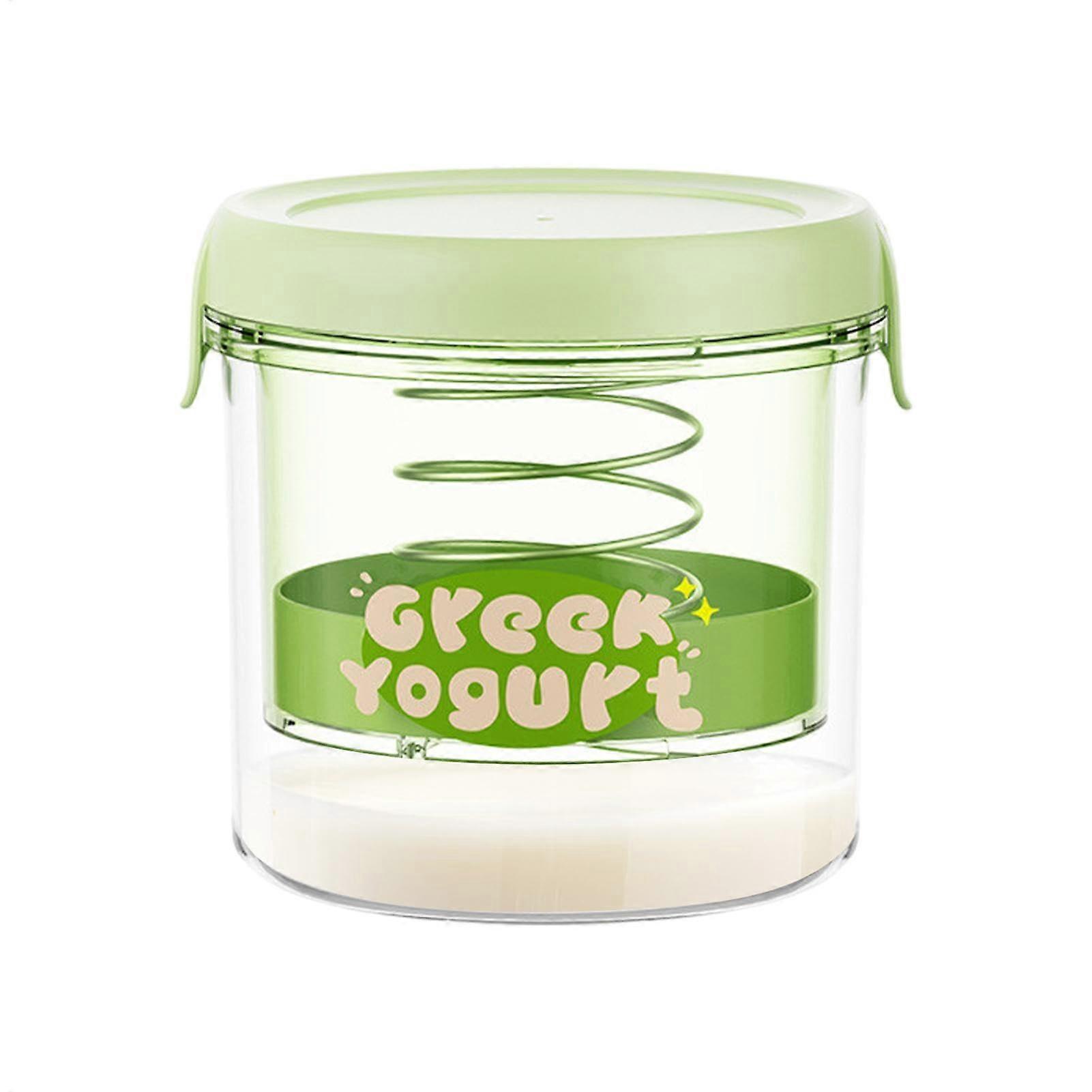 Yogurt filter with ultrafine mesh and tightfitting lid for dairy products green