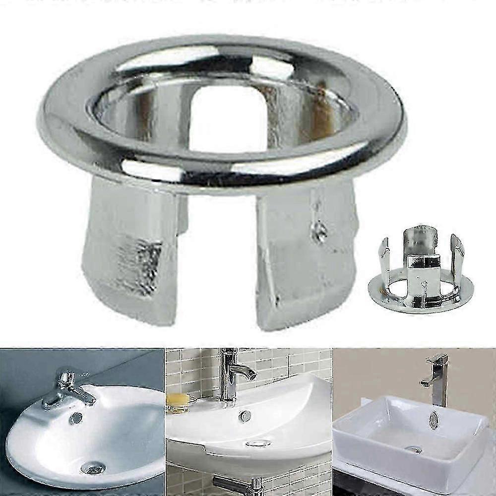 1/2pcs Round Sink Drain Hole Cover for Bathroom Basin Overflow Replacement