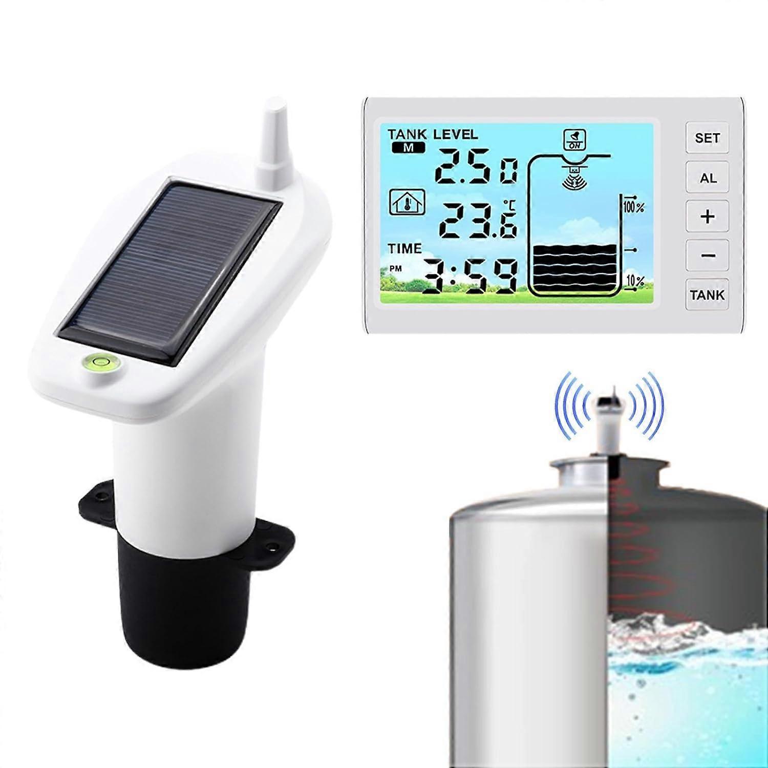 Ultrasonic Level Indicator, Multifunctional Sensor with LED Display (White)