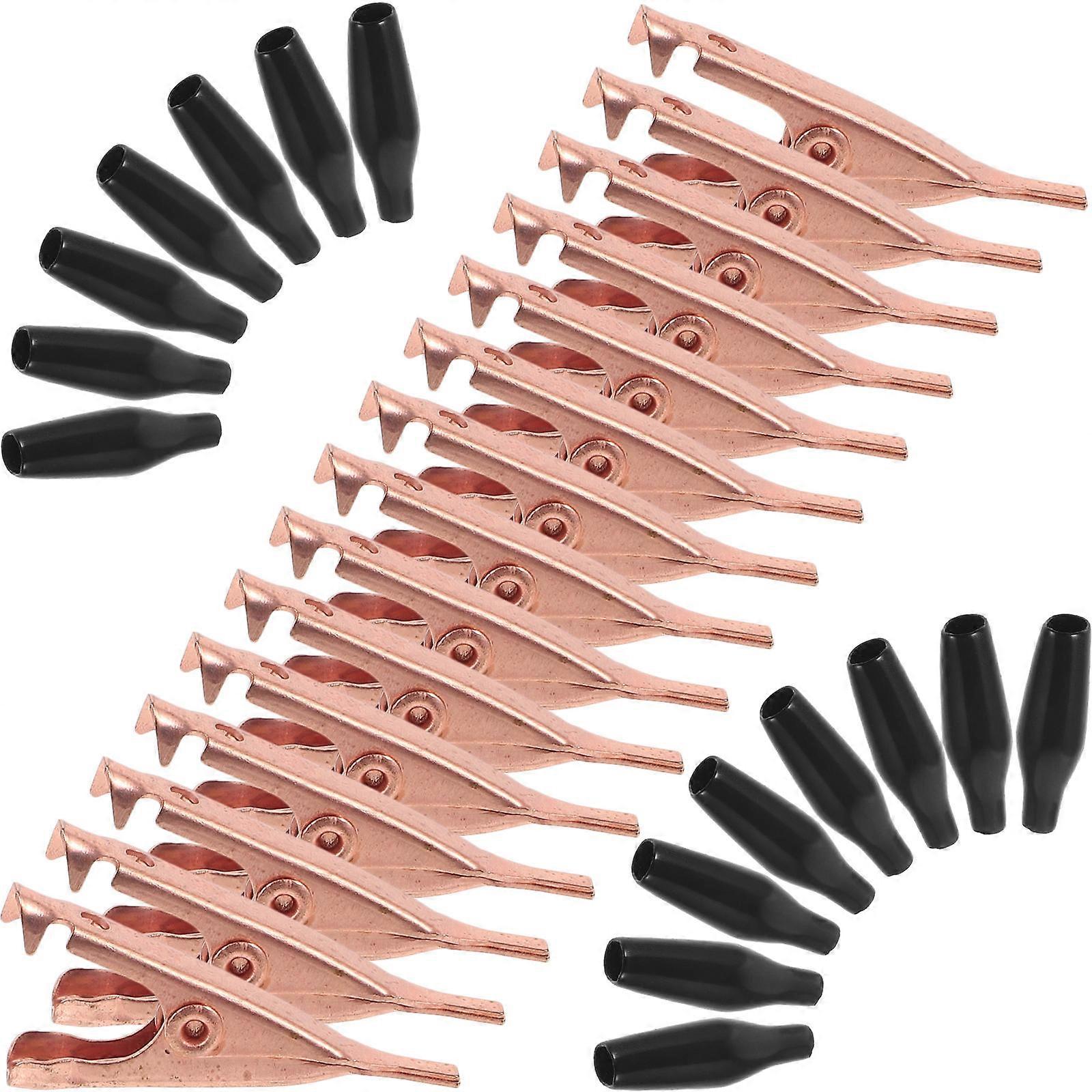 Toothless Copper Test Clips 15pcs Solid Clamps for Electrical & Lab Use High Elasticity & Tight Grip