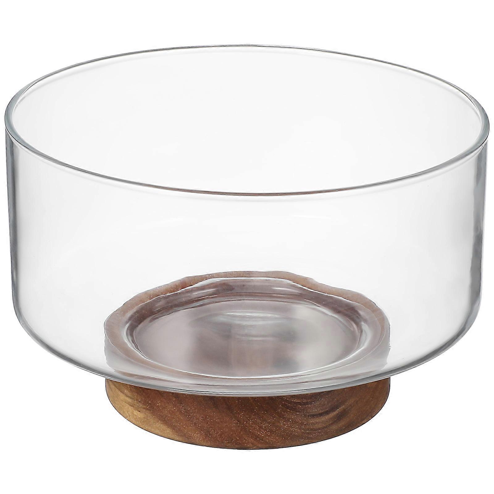 Bowl with Wood Base, Enhances Table Decor and Food Presentation