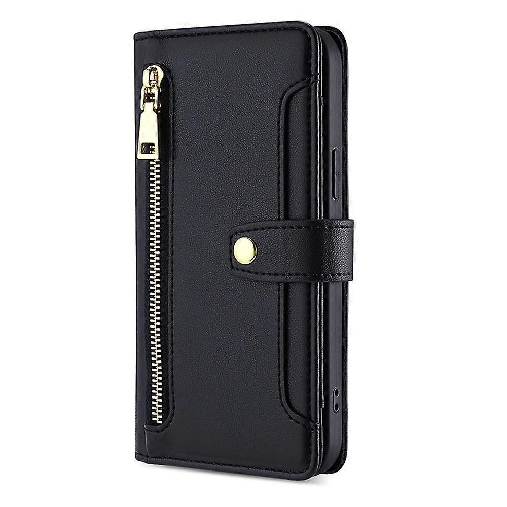 Case For Iphone 13 Pro Max Black Single Leather Case Card Slot Multi-function Crossbody
