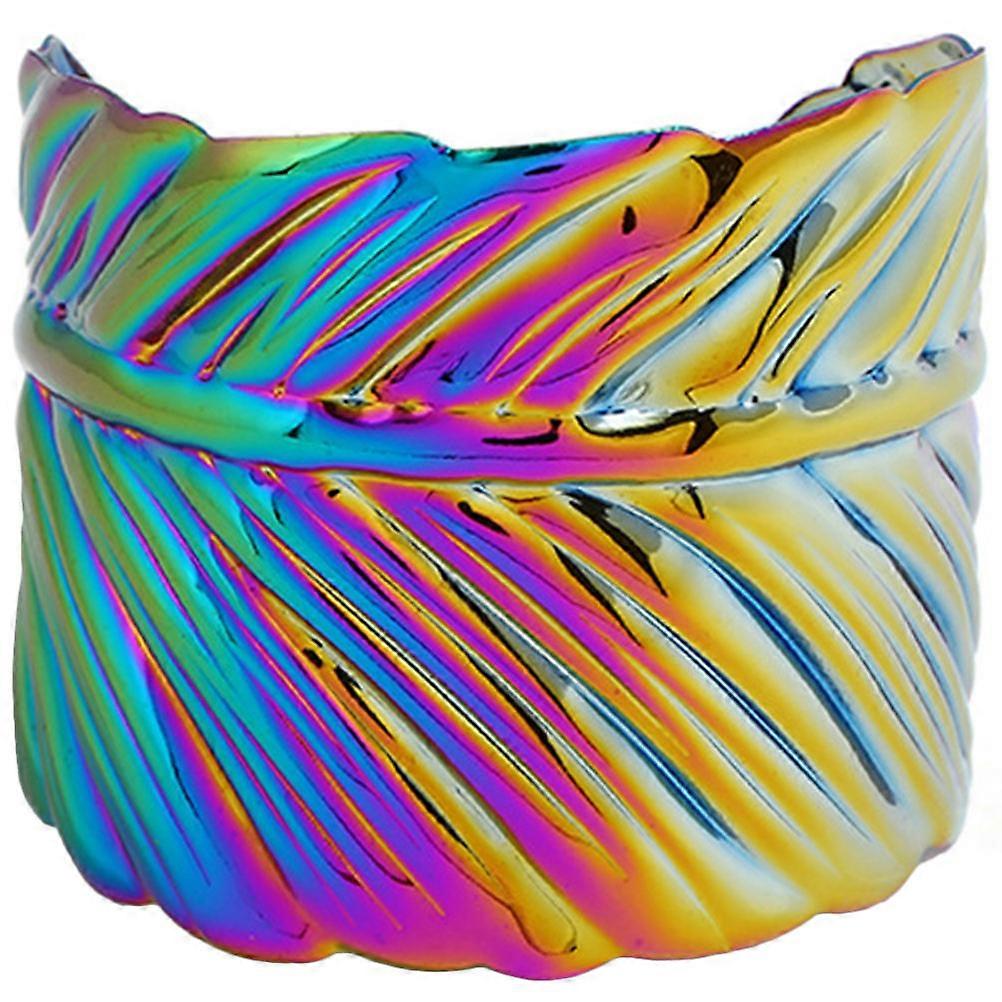 Leaf Shape Bangle Jewelry Costume Style Colorful Metal 6.00X5.00X1.00CM Daily Life Wrist Accessory 1Pack