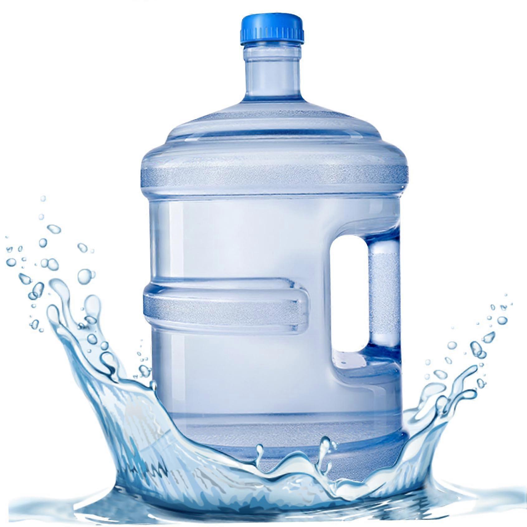 Water Bottle, Thick Plastic with Screw Caps and Builtin Handle, 5L