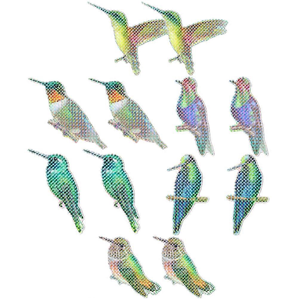 Anti-Collision Window Stickers For Birds Screen Window Repairing Decal Magnetic Material 15.9x13.5cm Bird Shape Design 6 Pairs