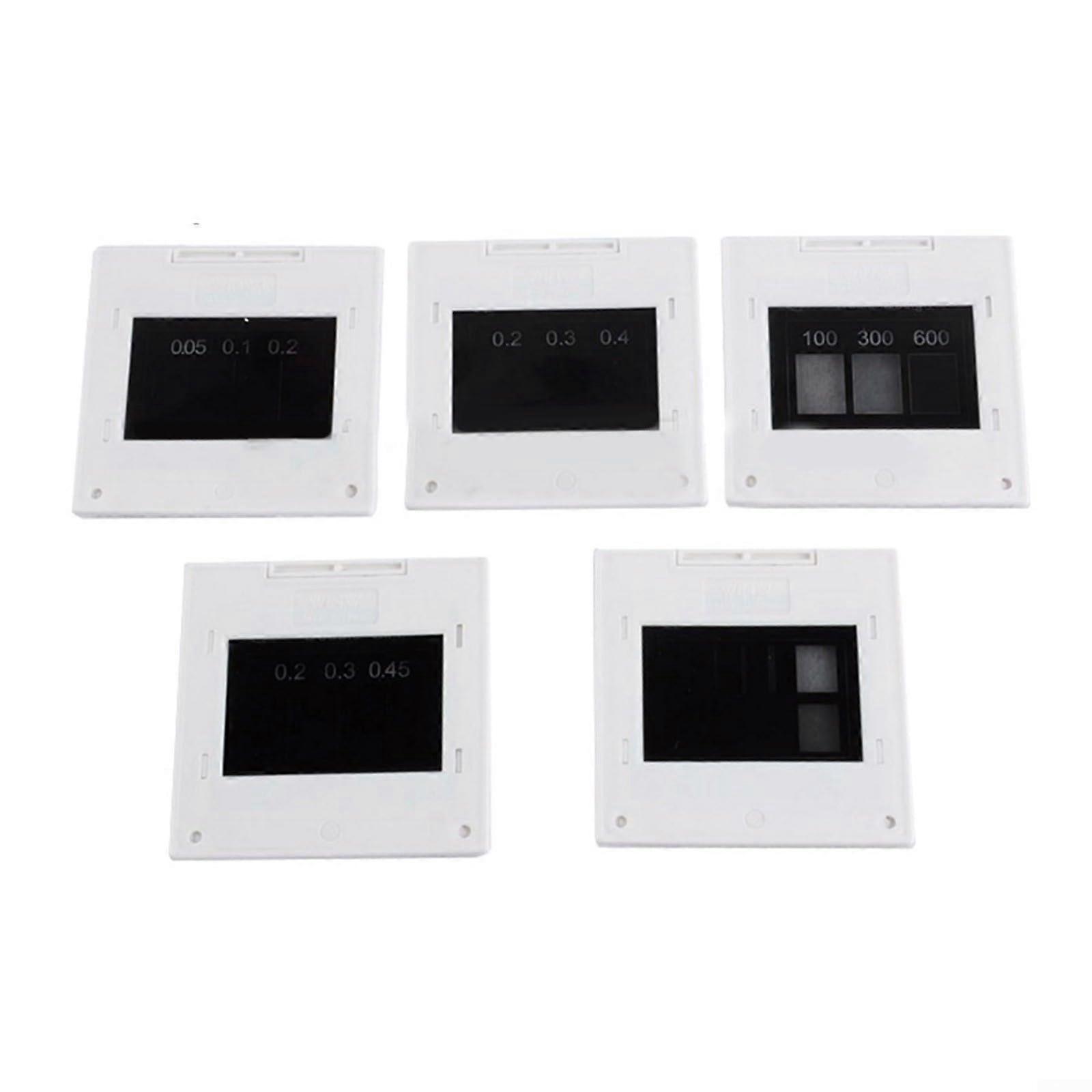Optical Diffraction Grille Kit 5 Pieces 50x50mm with Single Double Triple Gap and Circular Diffraction Patterns