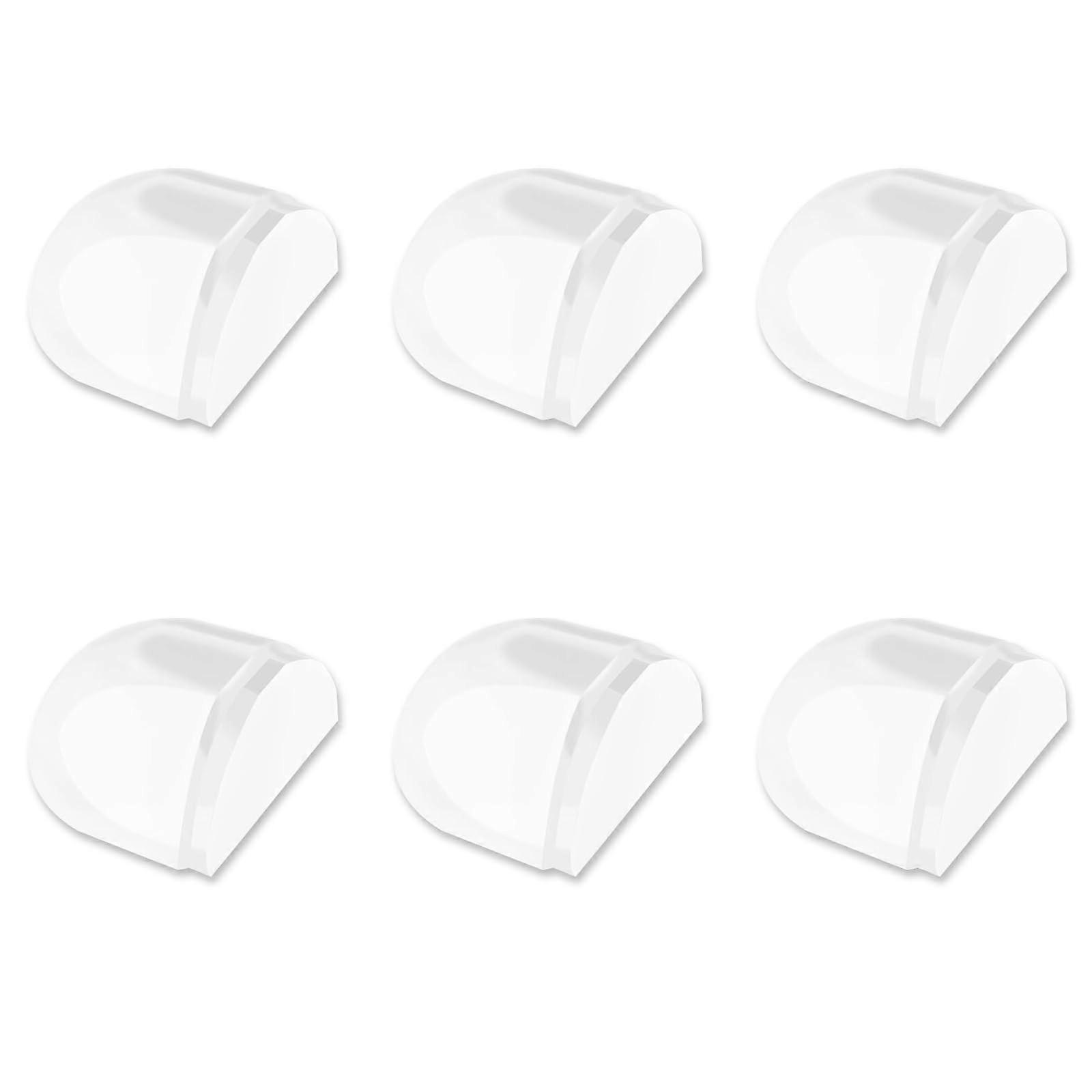 Door Stops Pack Of 6, Transparent Glue-On Floor Stops For All Hard Floors, Wall And Furniture Protection