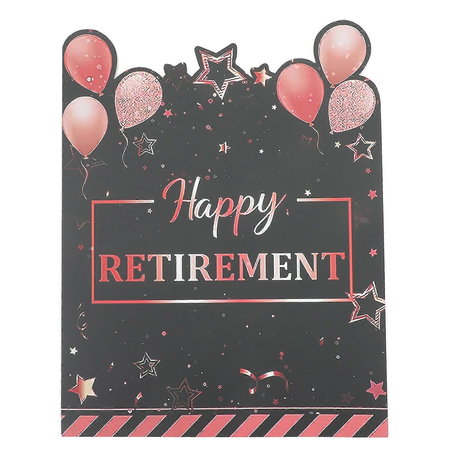 Retirement Decoration Card Giant Farewell Greeting Card Supply Rose Gold Color Rectangular Shape 1Pcs