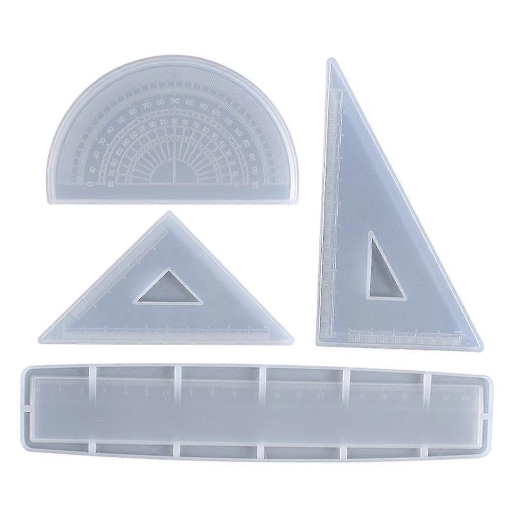 Silicone Ruler Mold Kit for DIY Crafts Oil Resistant Straight Ruler & Protractor Molds for Drawing and Cutting Projects