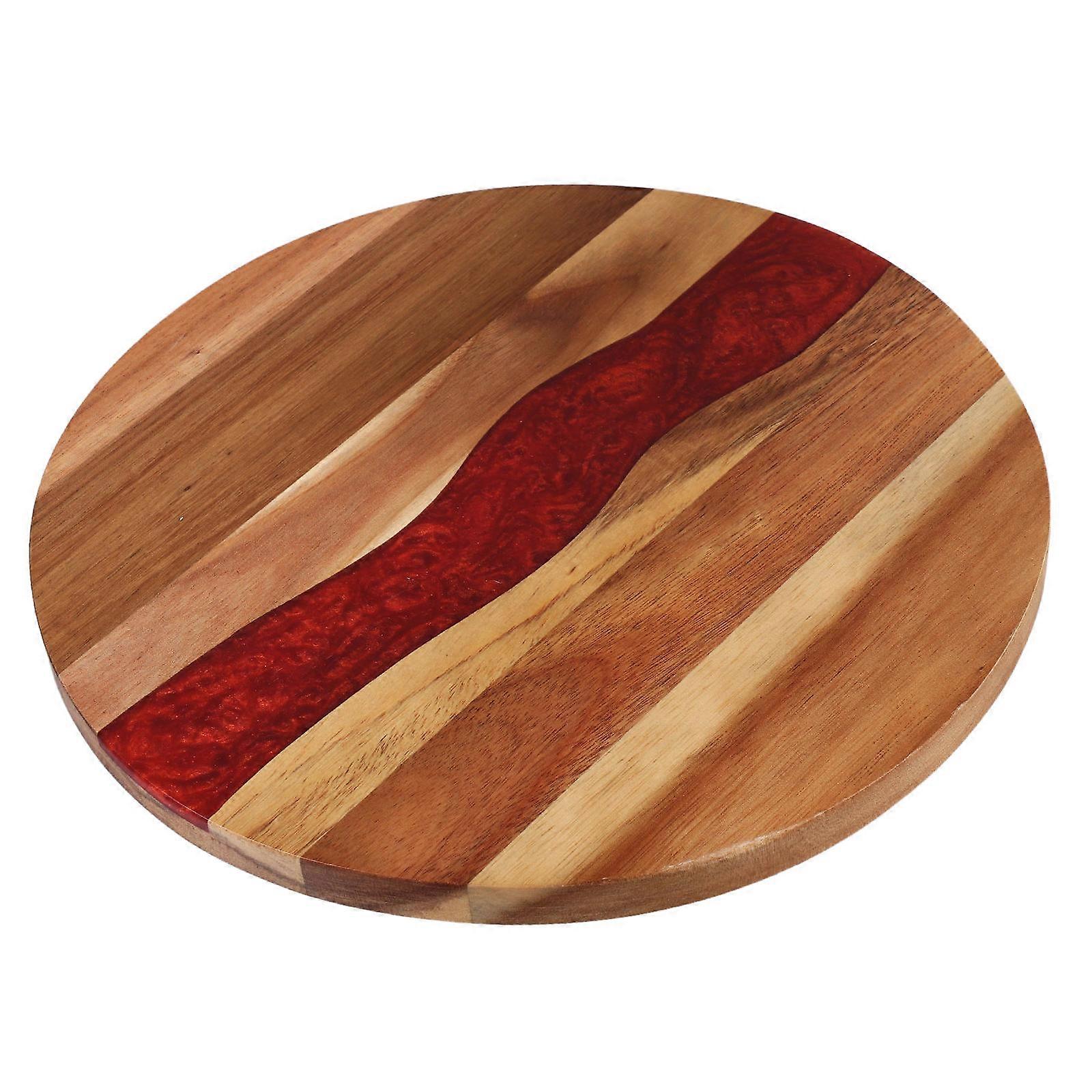 Round Cutting Board Multi Wooden Pizza Cutting Board for Home Cooking Easy Cleanup