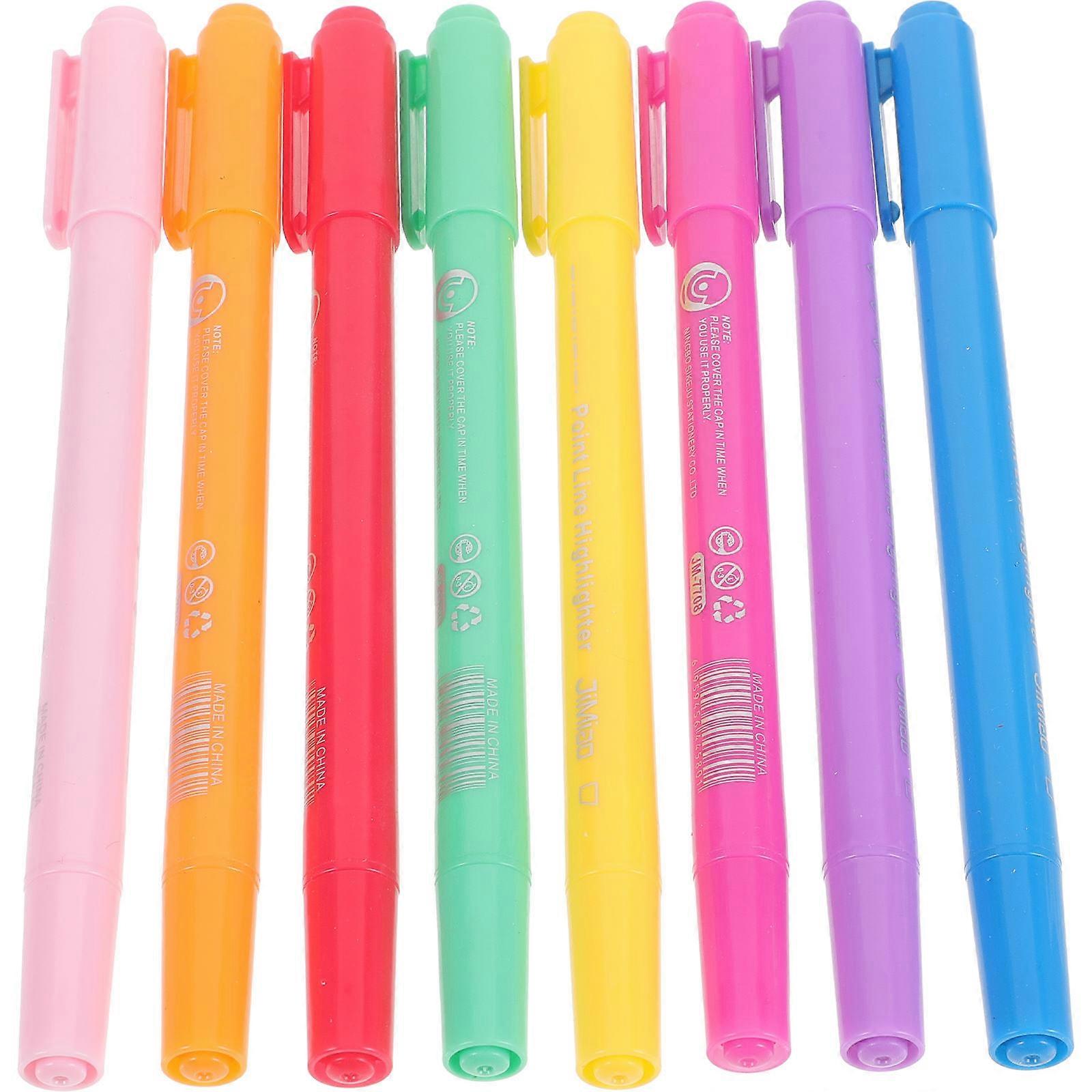 Marker Pens Highlighter Pens Convenient Curve Pen For Diy Projects 8Pcs