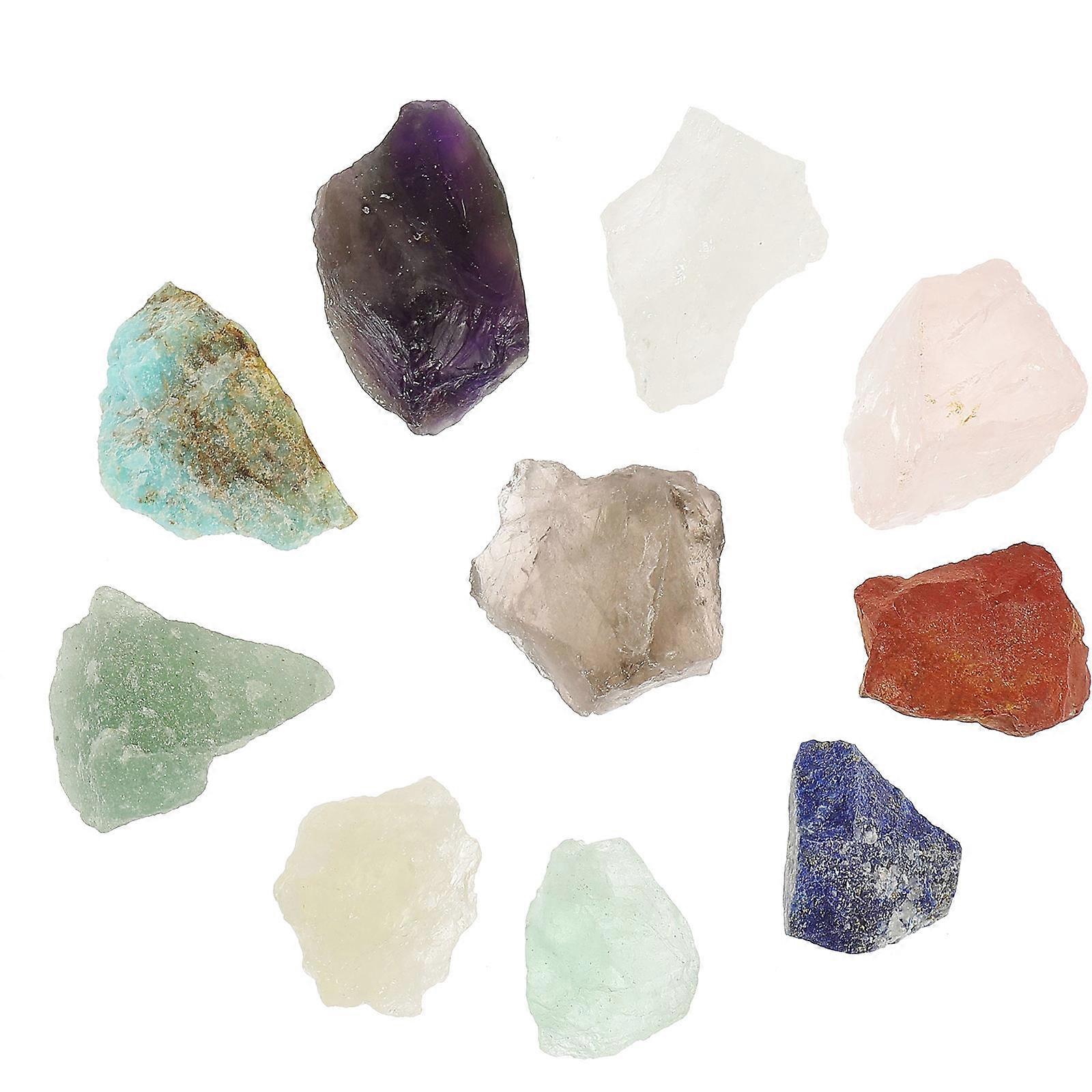 Small Crystals Natural Crystal Stone Mineral Rocks Classroom Decoration Assorted Color 12.5x6.7x2cm Ornament 10Pcs