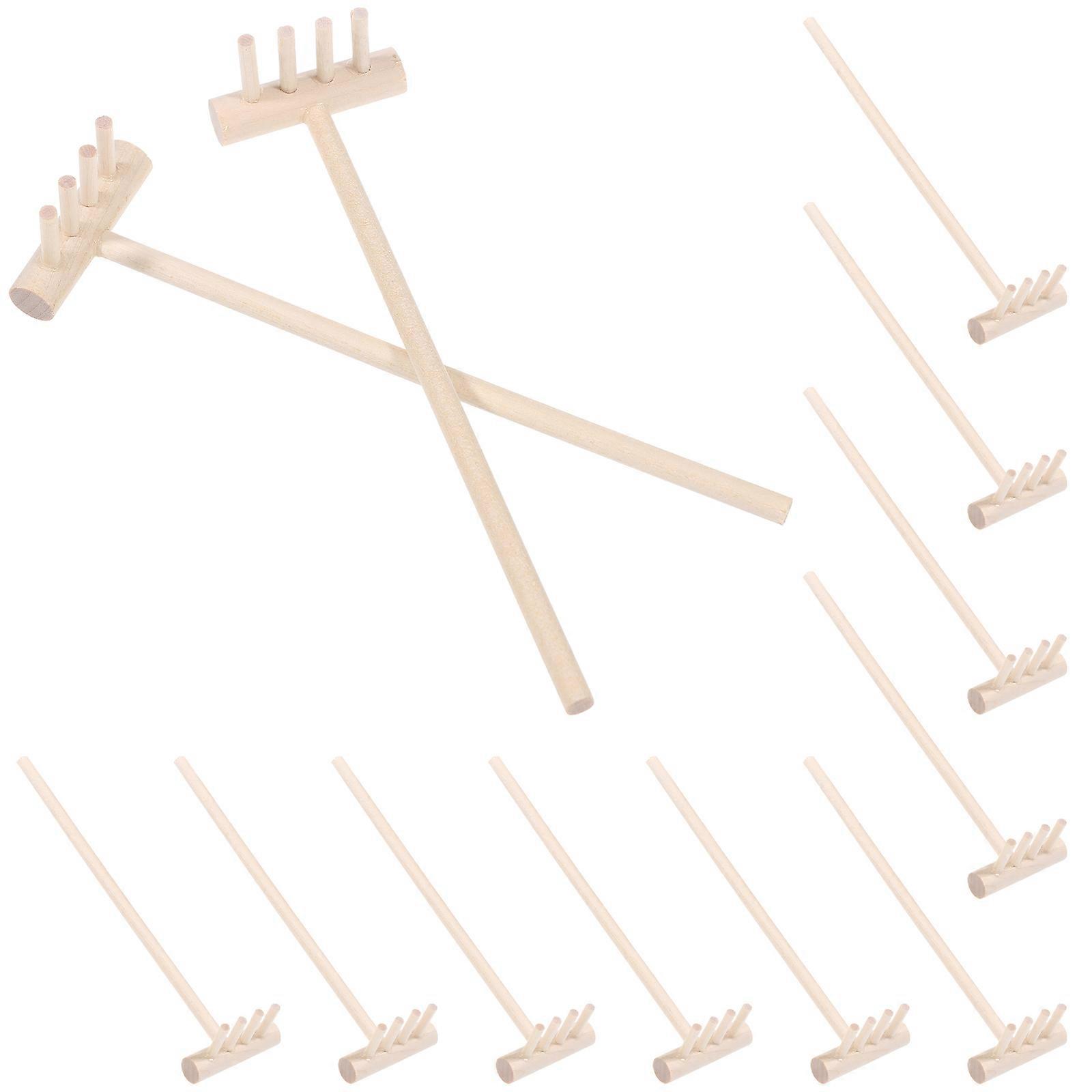 Sand Rake for Desk Miniature Garden Decoration Home Decor Bamboo 12Pcs Sandbox Tools