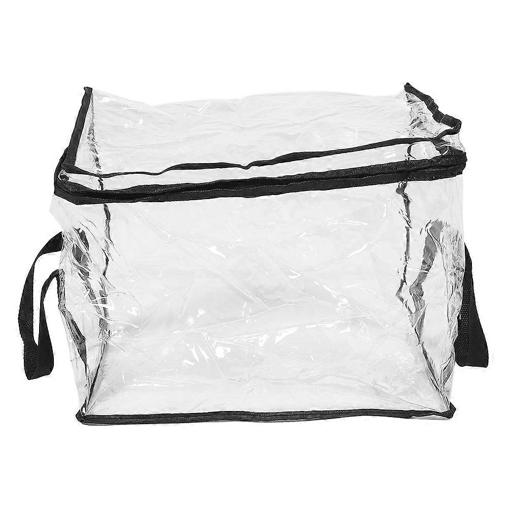 Transparent Book Storage Box Large Capacity Classroom Organizer Container for Books, Travel Tote Bag PVC Case for School or Office Use