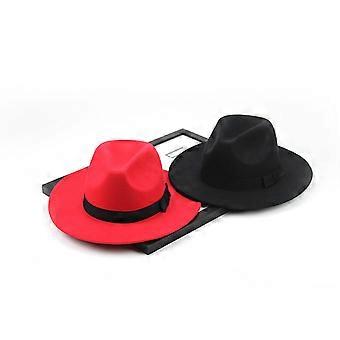 Wide Brim Fedora Hat Classic Unisex Design For Men And Women Navy Blue Wool Breathable 1Pack